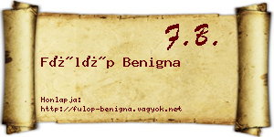 Fülöp Benigna névjegykártya